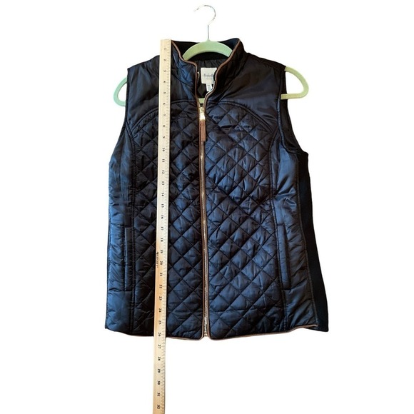 Rafaella Weekend Puffer Vest Women Size L Black Sleeveless Zip-Up 100% Polyester - Picture 4 of 6